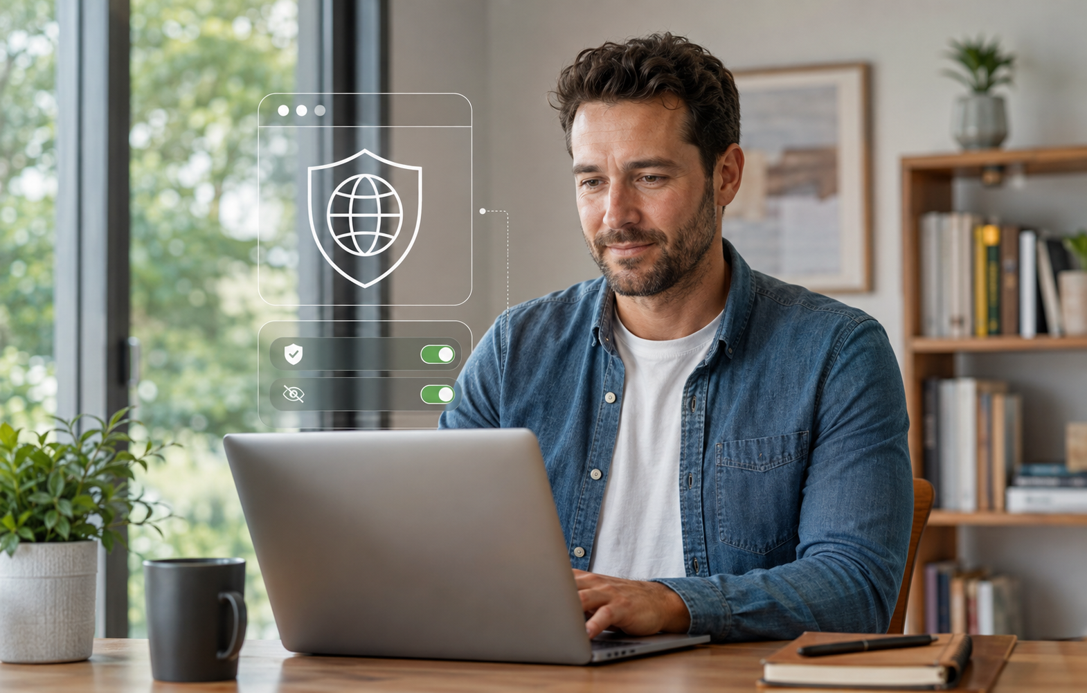 Employee using Varajen Time with visible privacy controls